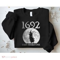 Retro 1692 They Missed One Witch Salem 1692 Halloween Witch Sweatshirt thumb 2