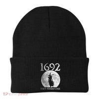 Retro 1692 They Missed One Witch Salem 1692 Halloween Witch Beanie thumb 0