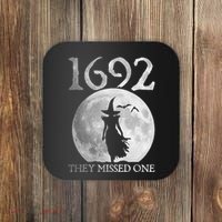 Retro 1692 They Missed One Witch Salem 1692 Halloween Witch Coaster thumb 0