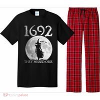 Retro 1692 They Missed One Witch Salem 1692 Halloween Witch Pajama Set thumb 0