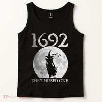 Retro 1692 They Missed One Witch Salem 1692 Halloween Witch Tank Top thumb 2