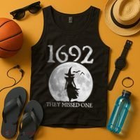 Retro 1692 They Missed One Witch Salem 1692 Halloween Witch Tank Top thumb 4
