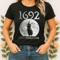 Retro 1692 They Missed One Witch Salem 1692 Halloween Witch Women's T-Shirt thumb 2