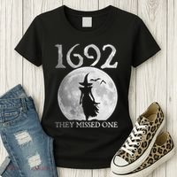 Retro 1692 They Missed One Witch Salem 1692 Halloween Witch Women's T-Shirt thumb 3