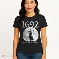 Retro 1692 They Missed One Witch Salem 1692 Halloween Witch Women's T-Shirt thumb 4