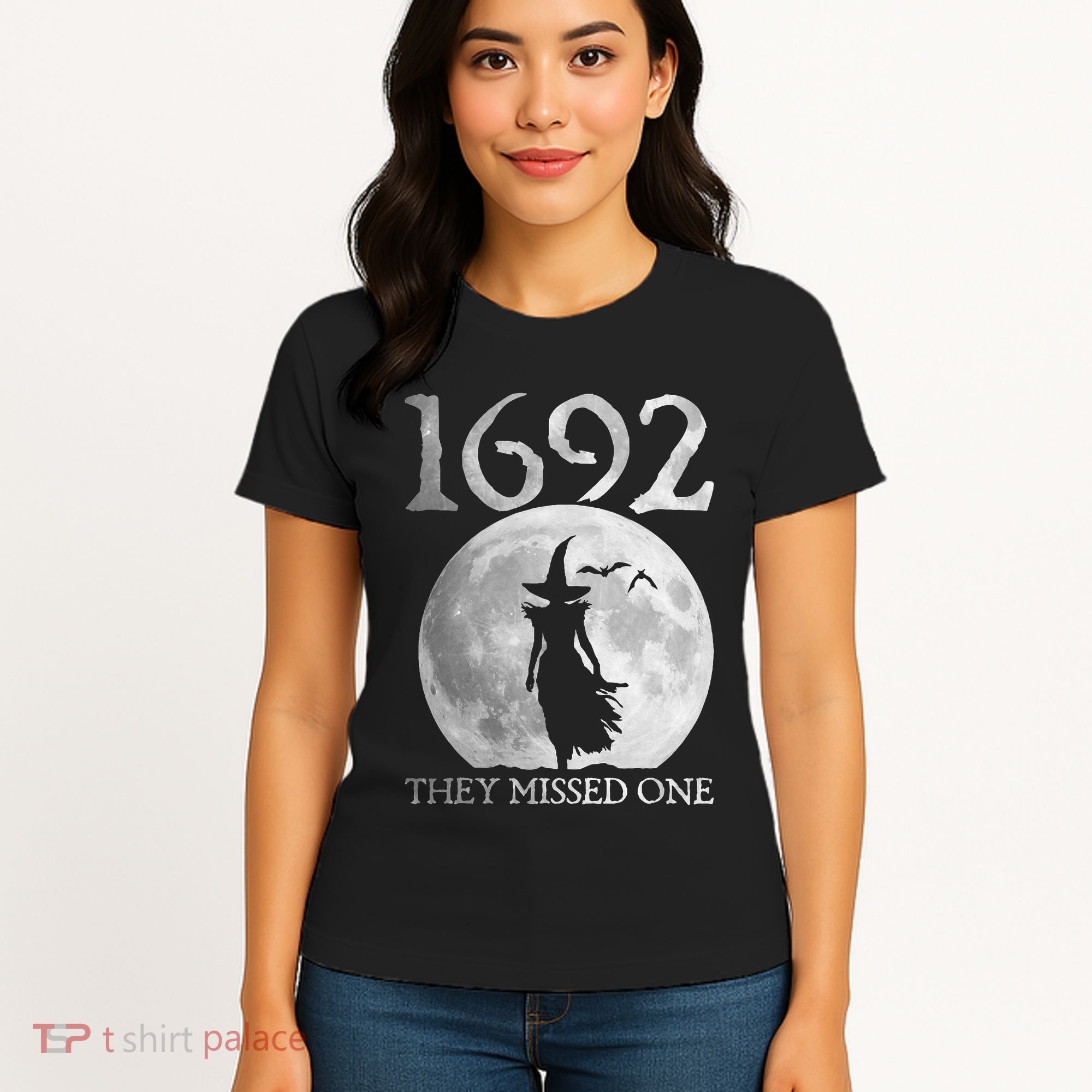 Retro 1692 They Missed One Witch Salem 1692 Halloween Witch Women's T-Shirt