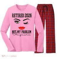 Retired 2026 Not My Problem Anymore Makeup Women's Long Sleeve Flannel Pajama Set  thumb 0