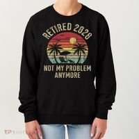 Retired 2026 Not My Problem Anymore Retro Sun Beach Women's Sweatshirt thumb 0