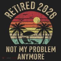 Retired 2026 Not My Problem Anymore Retro Sun Beach Beanie thumb 2