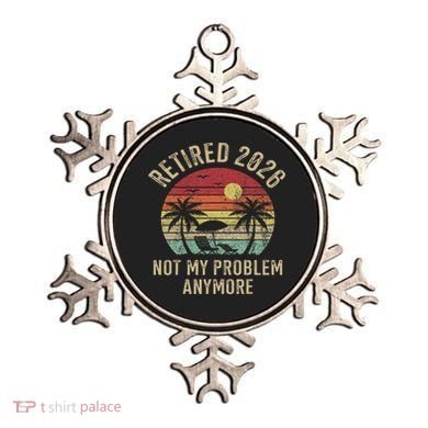 Retired 2026 Not My Problem Anymore Retro Sun Beach Ornament