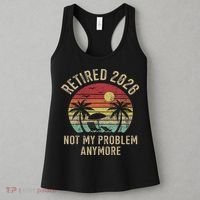 Retired 2026 Not My Problem Anymore Retro Sun Beach Women's Tank Top thumb 3