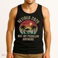 Retired 2026 Not My Problem Anymore Retro Sun Beach Tank Top thumb 3