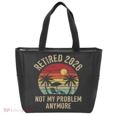 Retired 2026 Not My Problem Anymore Retro Sun Beach Tote Bag