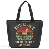 Retired 2026 Not My Problem Anymore Retro Sun Beach Tote Bag thumb 0