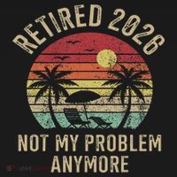 Retired 2026 Not My Problem Anymore Retro Sun Beach Tote Bag thumb 4
