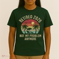Retired 2026 Not My Problem Anymore Retro Sun Beach T-Shirt thumb 4