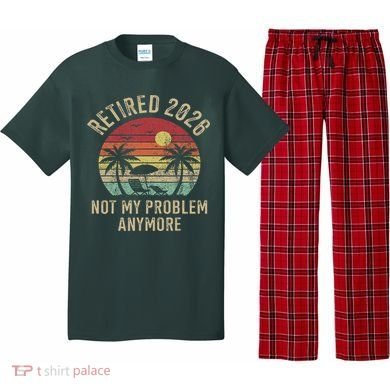 Retired 2026 Not My Problem Anymore Retro Sun Beach Pajama Set