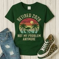 Retired 2026 Not My Problem Anymore Retro Sun Beach Women's T-Shirt thumb 3