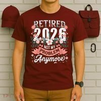 Retired 2026 Not My Problem Anymore Vintage Pink Flowers T-Shirt thumb 6