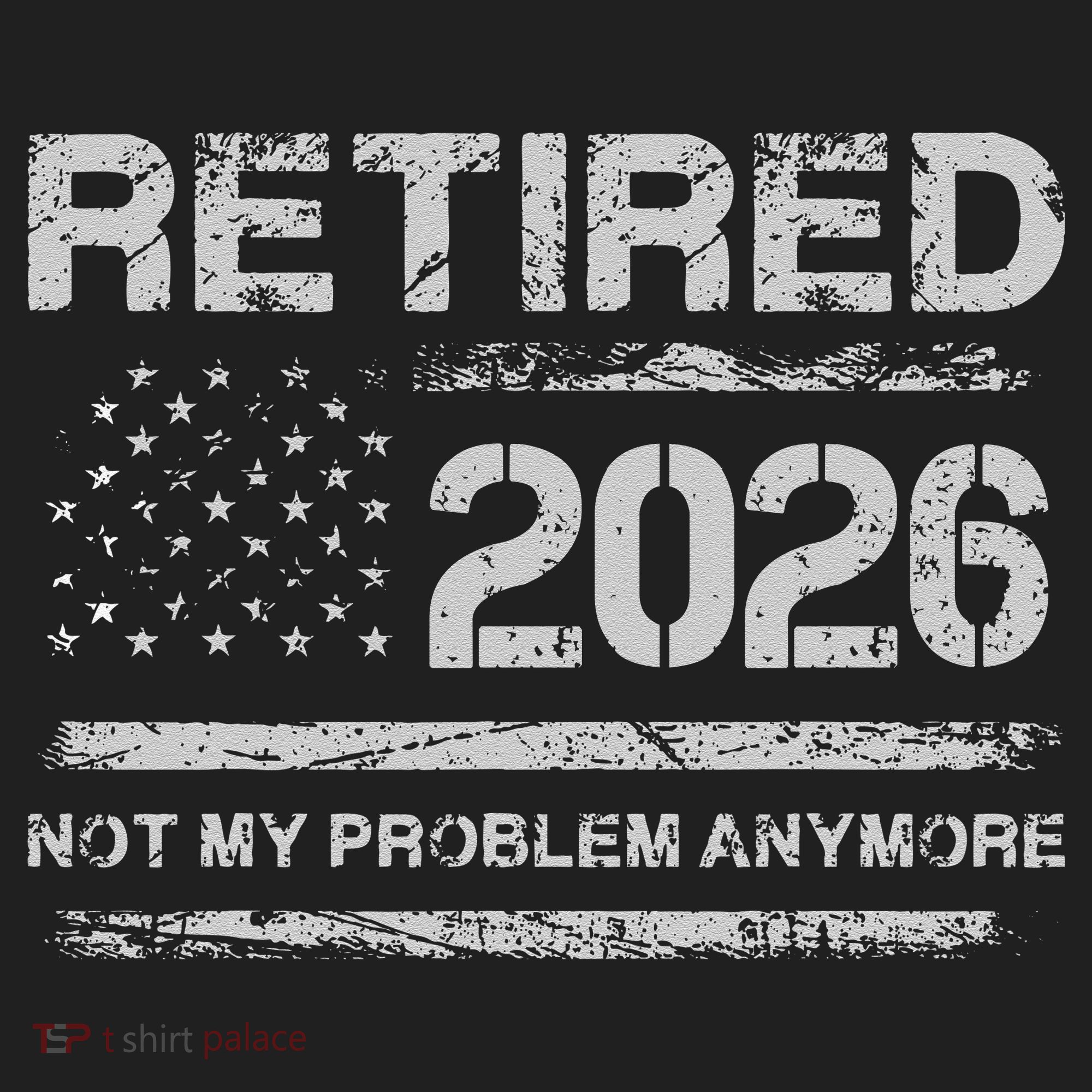 Retired 2026 Not My Problem Anymore Distressed USA Flag Women's Sweatshirt