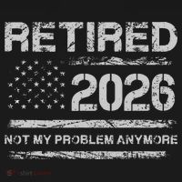 Retired 2026 Not My Problem Anymore Distressed USA Flag Doggie Tank thumb 4