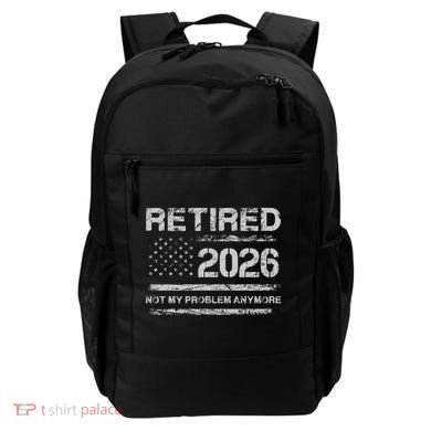 Retired 2026 Not My Problem Anymore Distressed USA Flag Backpack