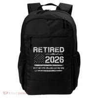 Retired 2026 Not My Problem Anymore Distressed USA Flag Backpack thumb 0