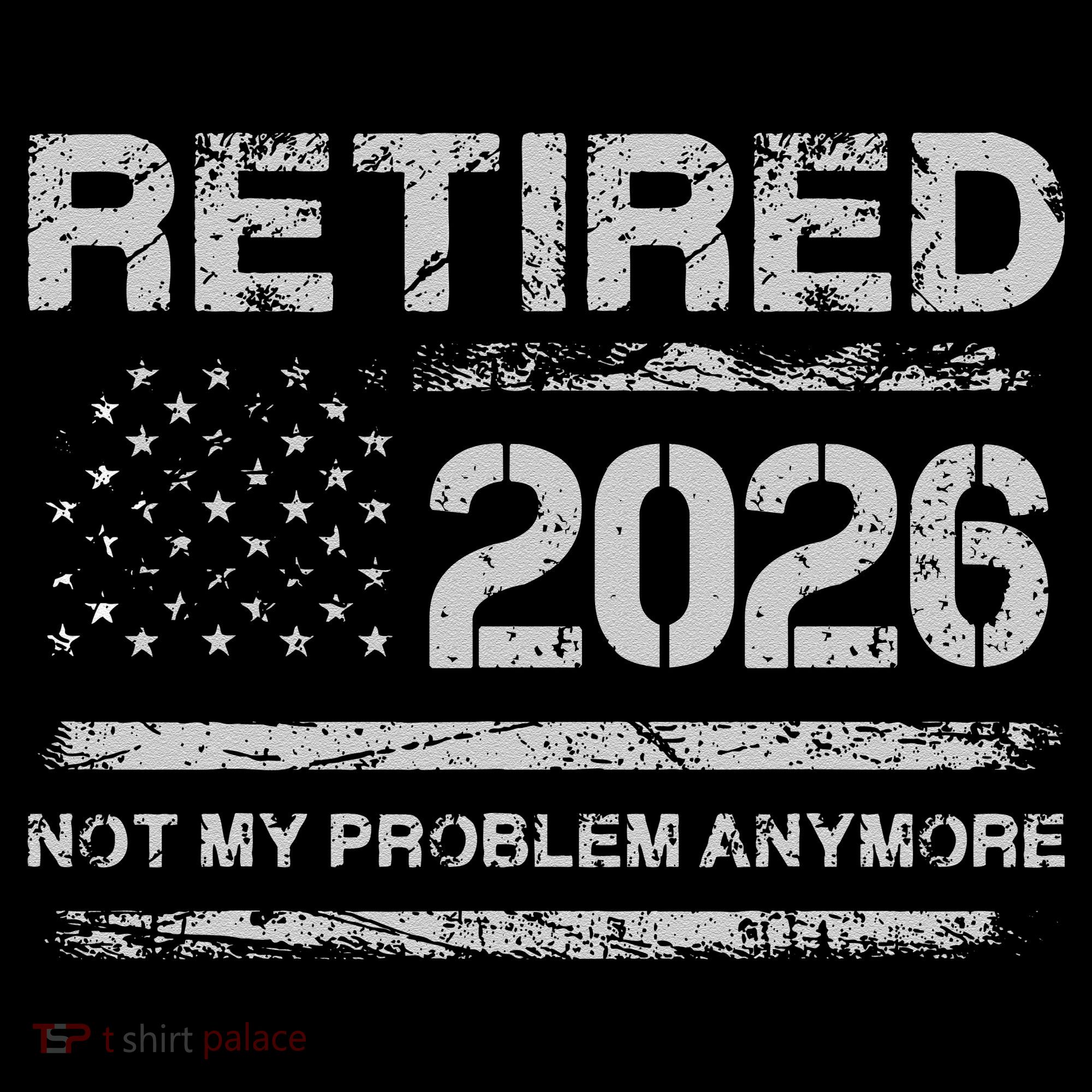 Retired 2026 Not My Problem Anymore Distressed USA Flag Coaster