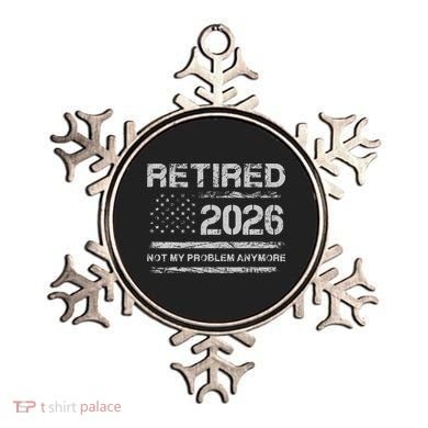 Retired 2026 Not My Problem Anymore Distressed USA Flag Ornament