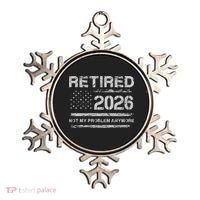 Retired 2026 Not My Problem Anymore Distressed USA Flag Ornament thumb 0