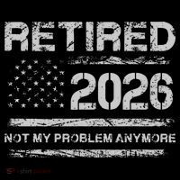 Retired 2026 Not My Problem Anymore Distressed USA Flag Ornament thumb 1
