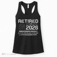 Retired 2026 Not My Problem Anymore Distressed USA Flag Women's Tank Top thumb 0