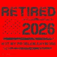 Retired 2026 Not My Problem Anymore Distressed USA Flag Santa Hat thumb 1