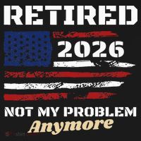 Retired 2026 Not My Problem Anymore American US Flag Hooded Wearable Blanket thumb 2