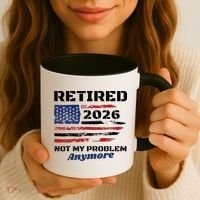Retired 2026 Not My Problem Anymore American US Flag Coffee Mug thumb 3