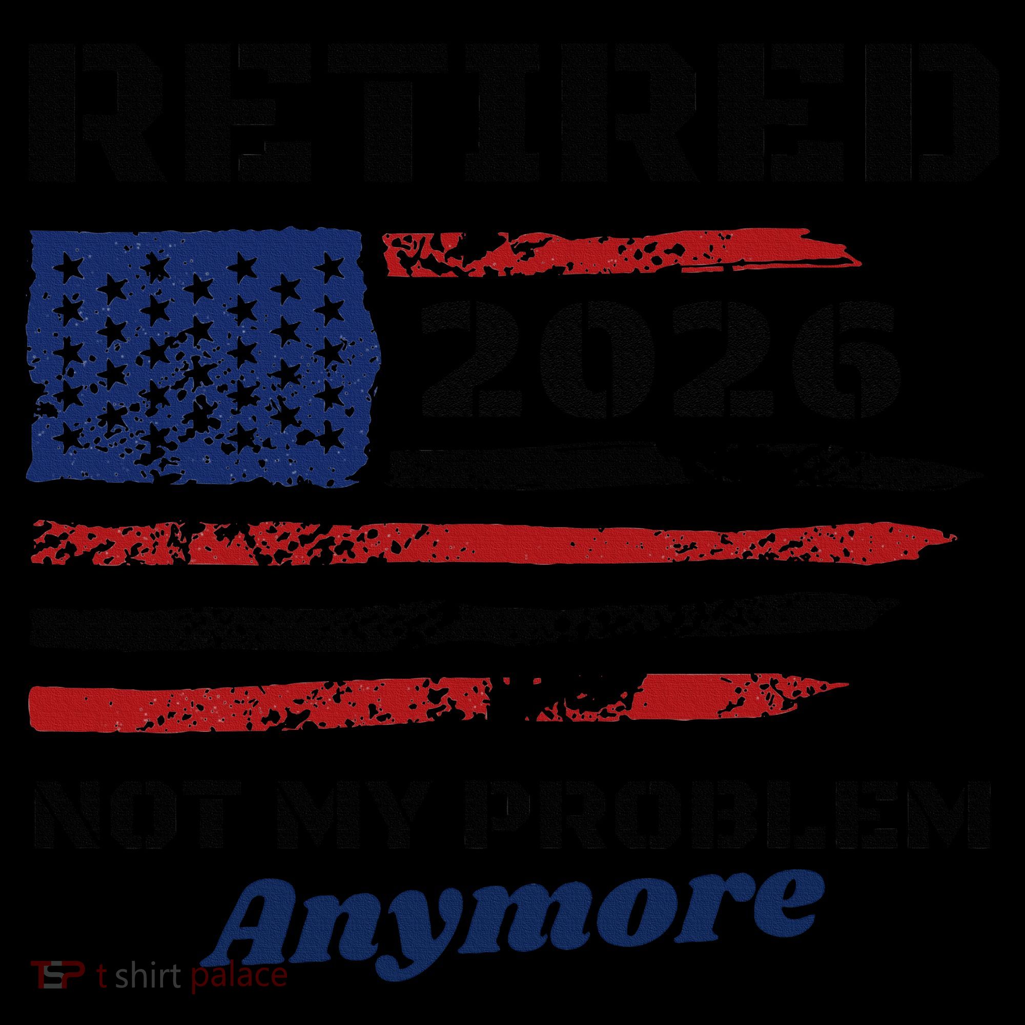 Retired 2026 Not My Problem Anymore American US Flag 16oz Travel Tumbler
