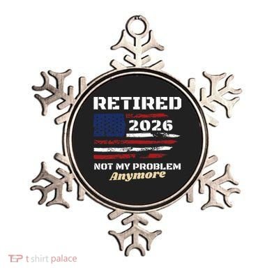 Retired 2026 Not My Problem Anymore American US Flag Ornament