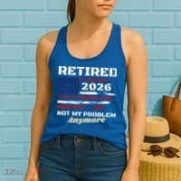 Retired 2026 Not My Problem Anymore American US Flag Women's Tank Top thumb 2