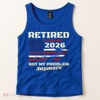 Retired 2026 Not My Problem Anymore American US Flag Tank Top thumb 2