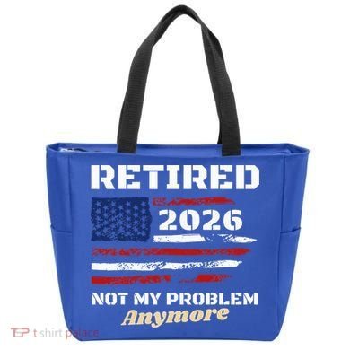 Retired 2026 Not My Problem Anymore American US Flag Tote Bag