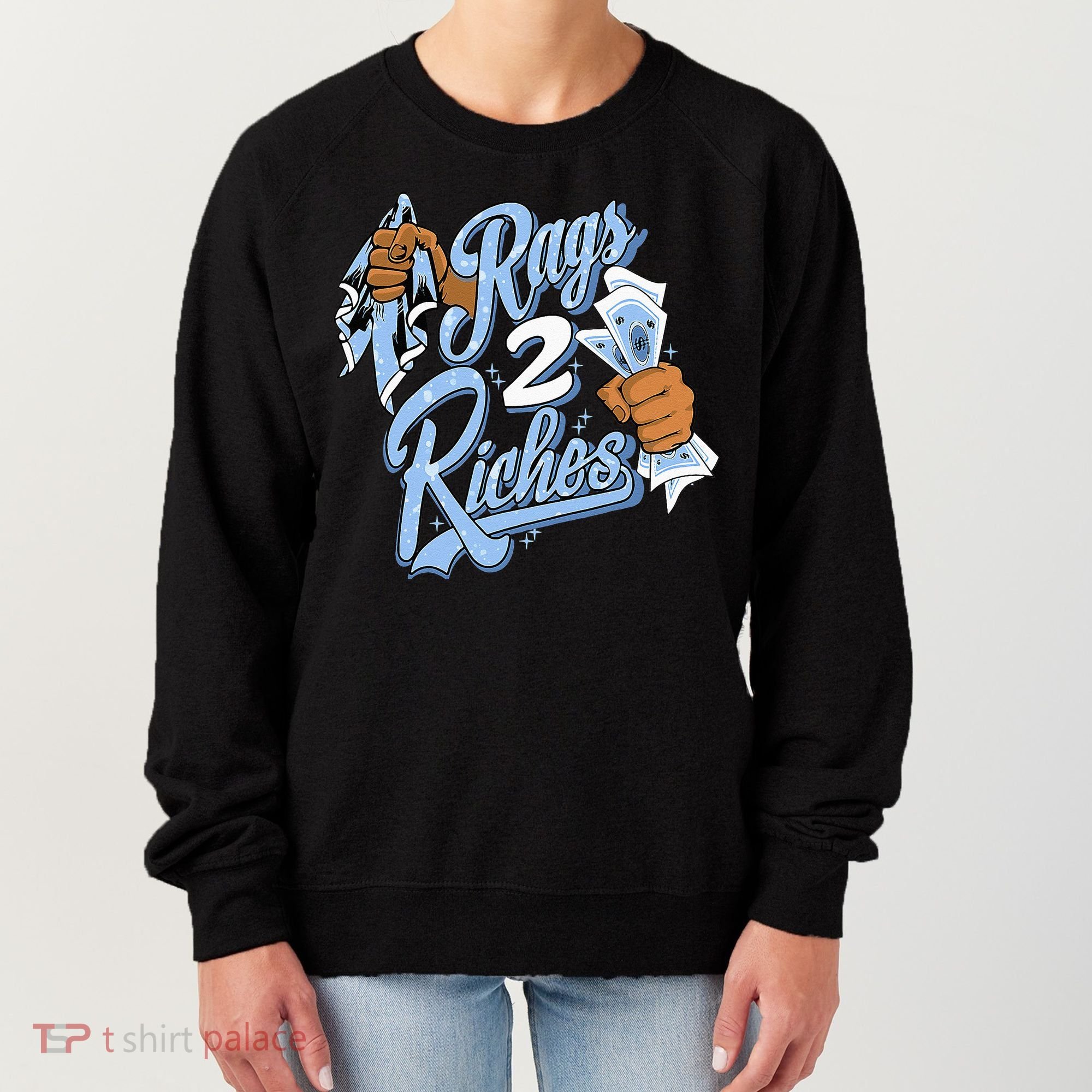 Rags 2 Riches Blue Matching Tee For Men Women Women's Sweatshirt