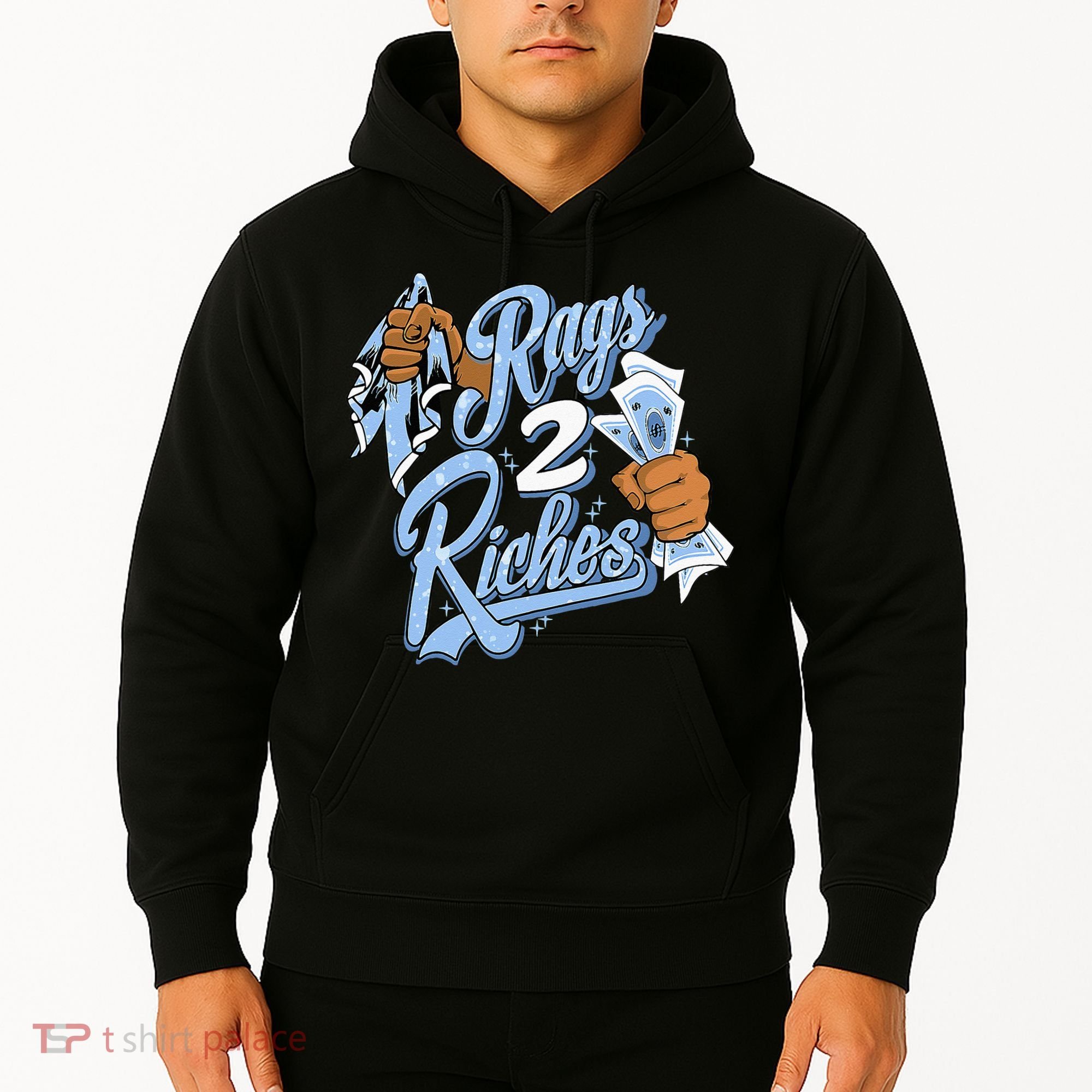 Rags 2 Riches Blue Matching Tee For Men Women Hoodie