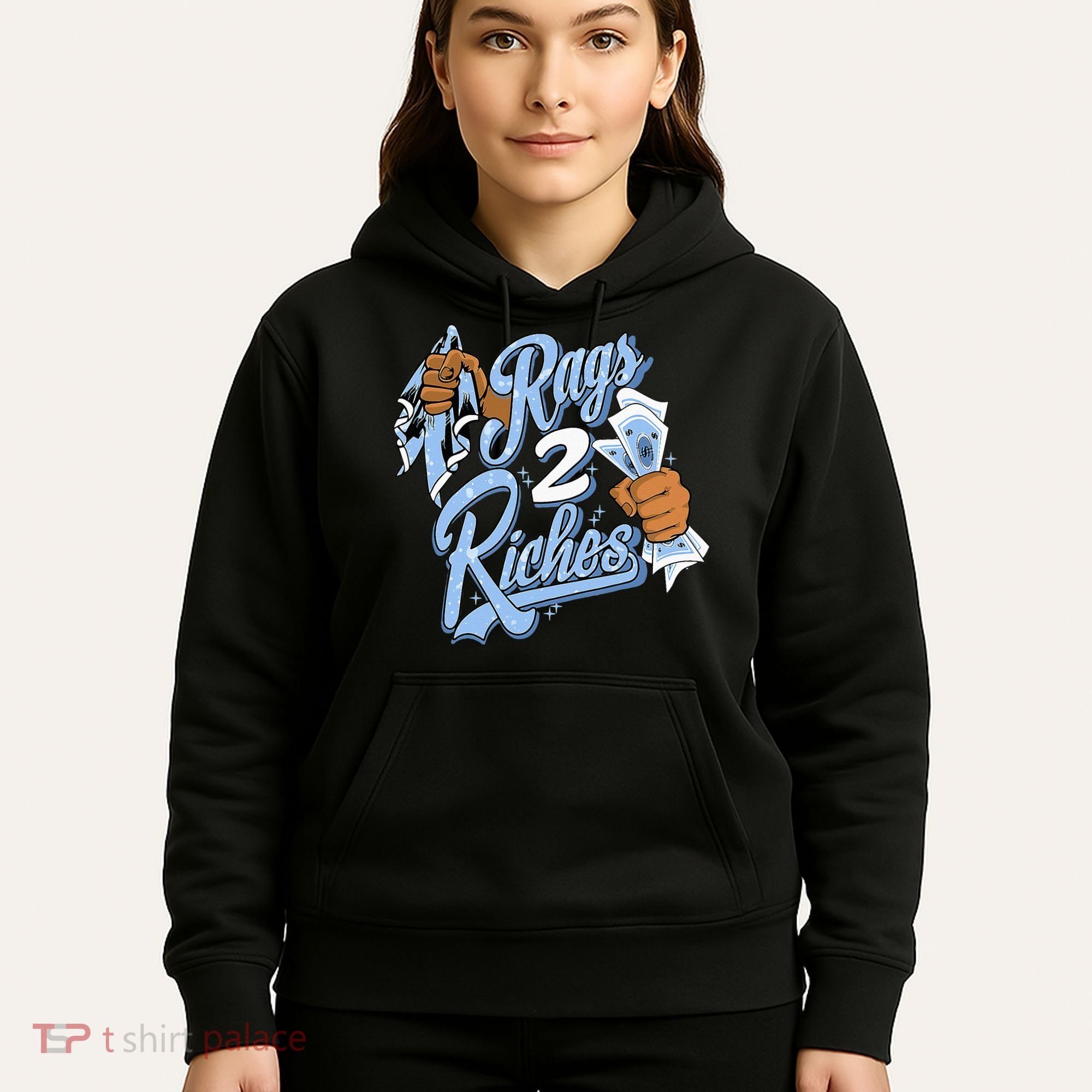 Rags 2 Riches Blue Matching Tee For Men Women Hoodie