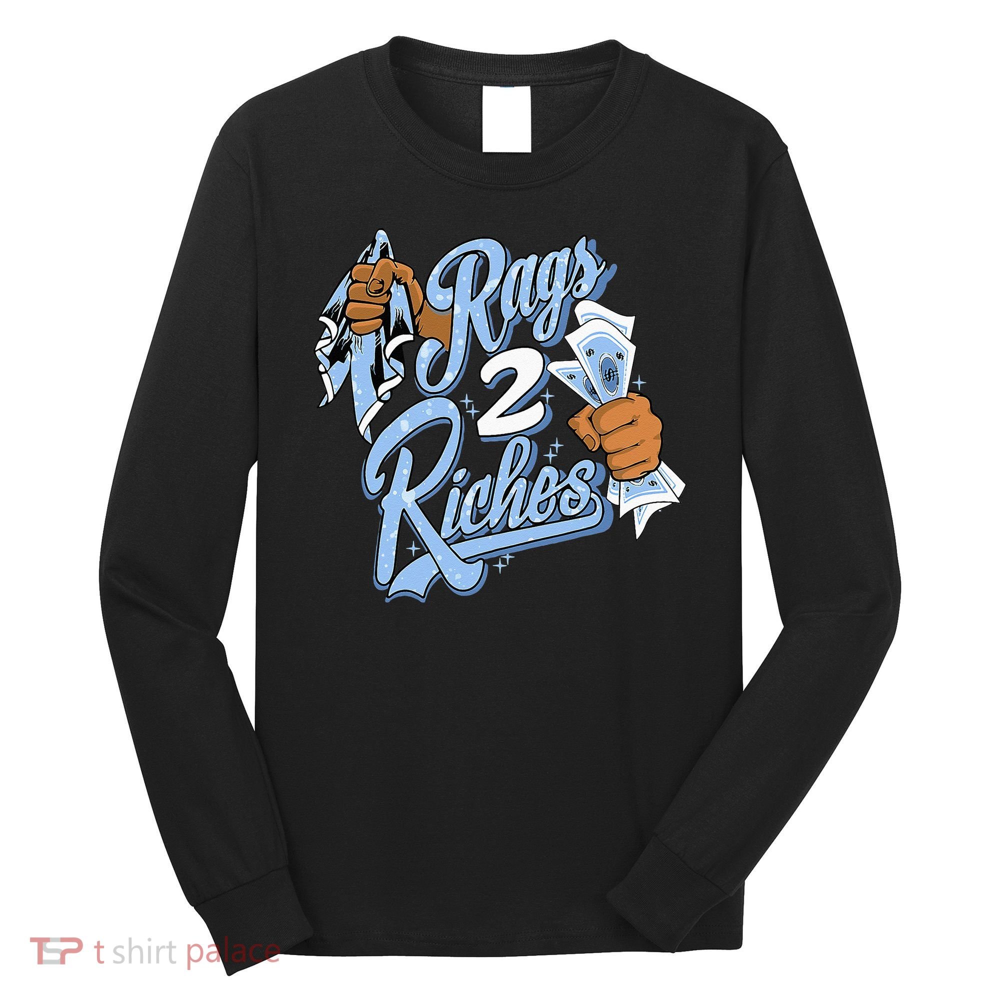 Rags 2 Riches Blue Matching Tee For Men Women Long Sleeve Shirt