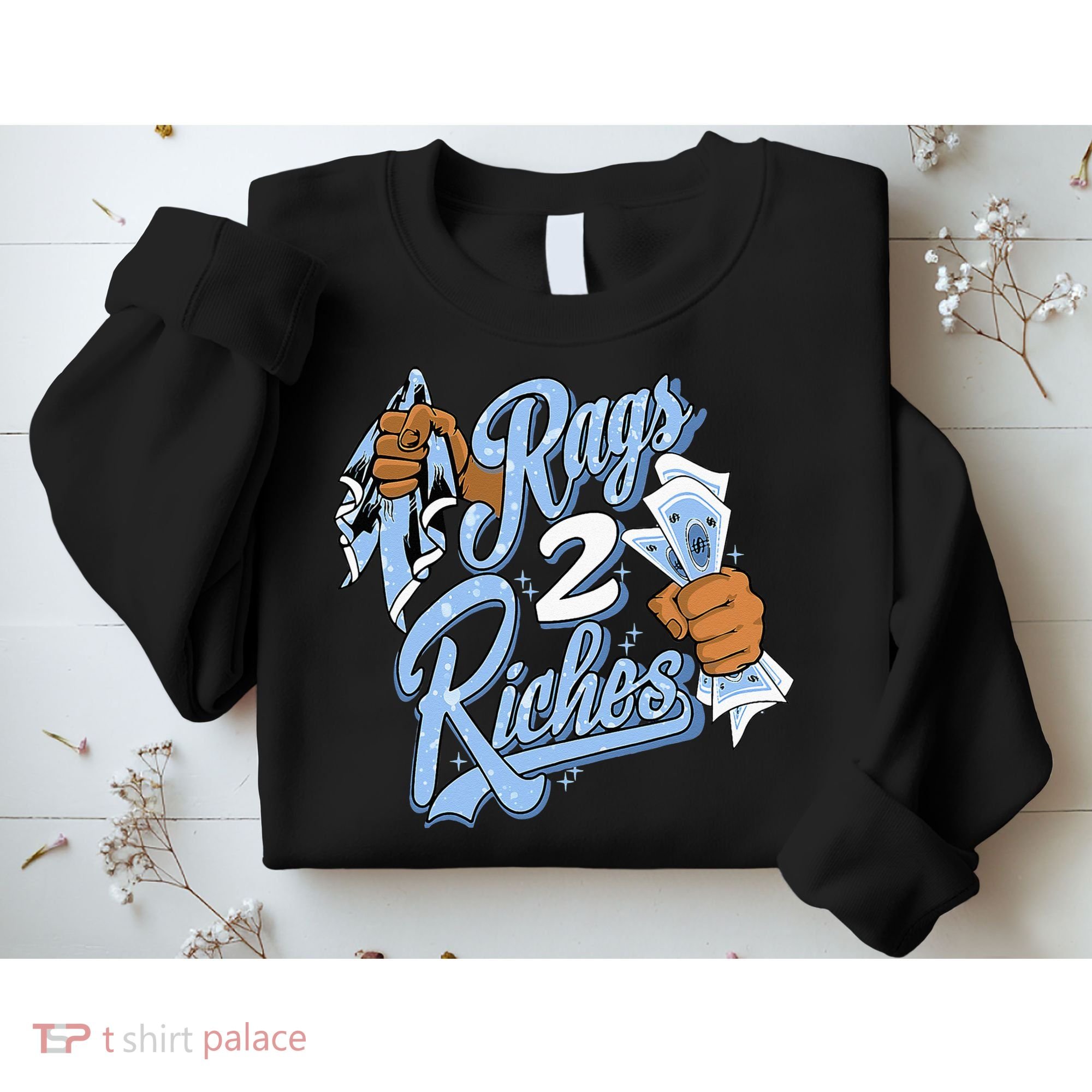 Rags 2 Riches Blue Matching Tee For Men Women Sweatshirt
