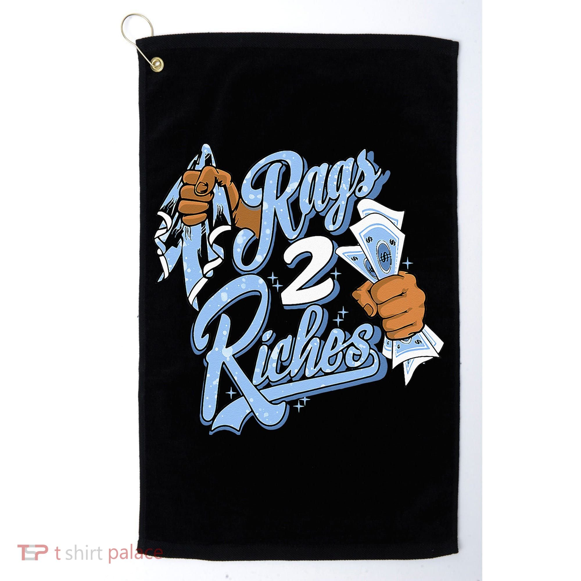 Rags 2 Riches Blue Matching Tee For Men Women Golf Towel