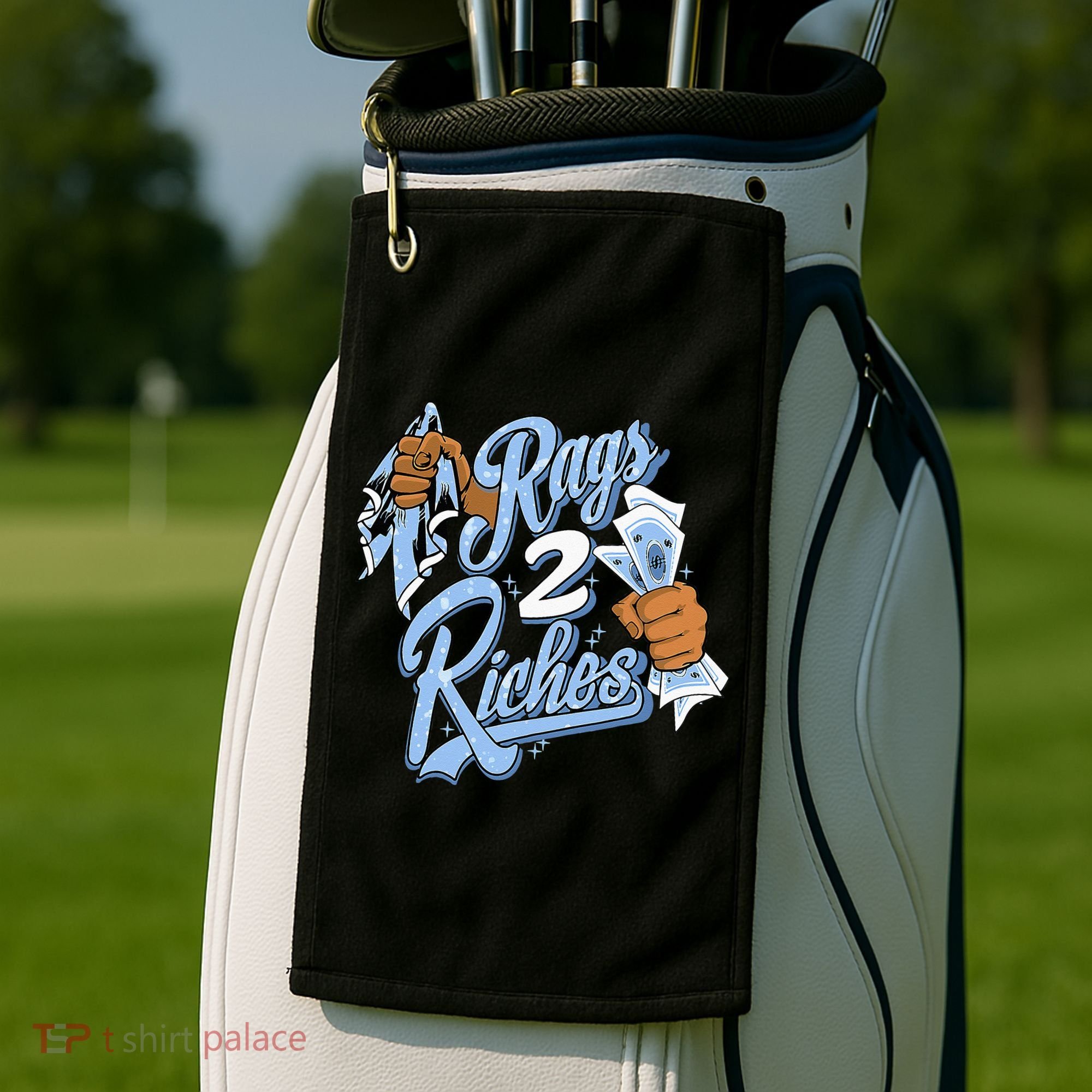 Rags 2 Riches Blue Matching Tee For Men Women Golf Towel