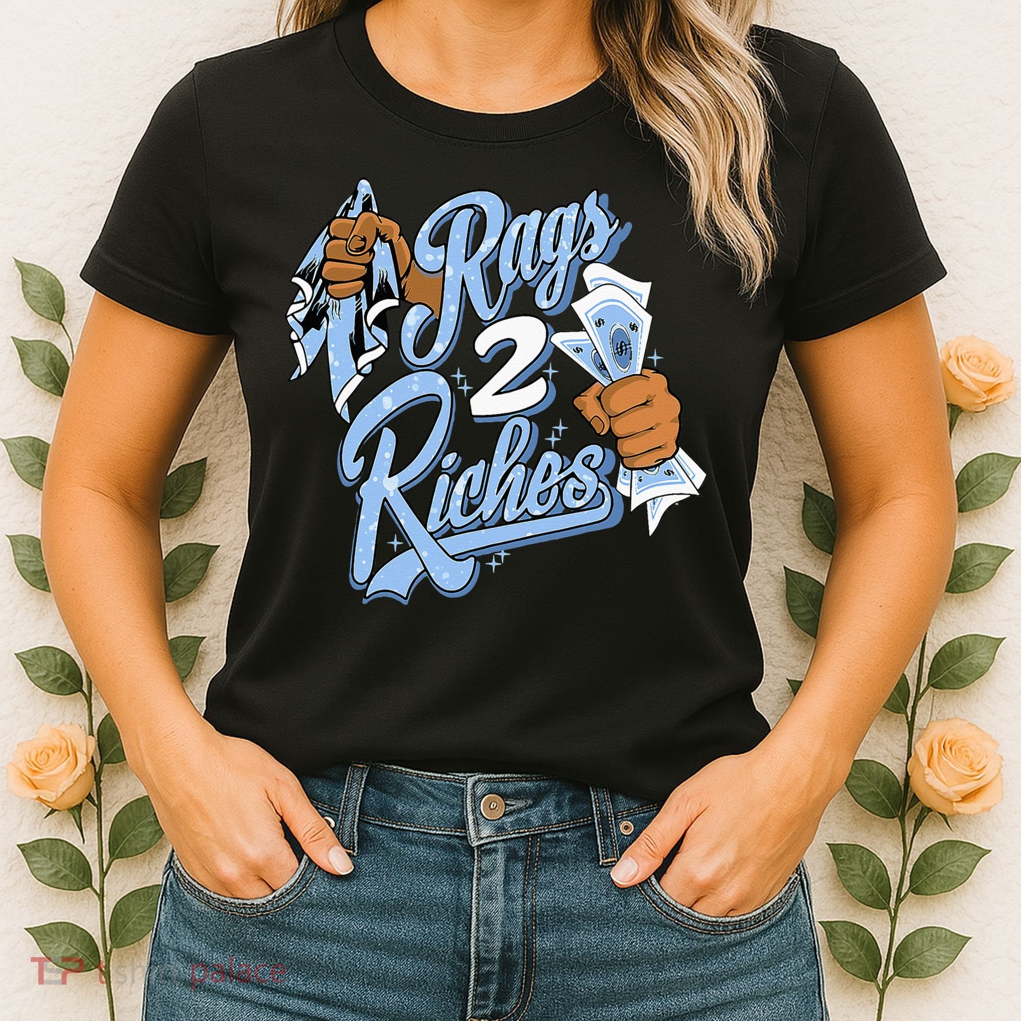 Rags 2 Riches Blue Matching Tee For Men Women Women's T-Shirt