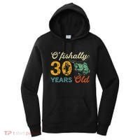 Retro 30th Birthday Fishing Gift Turning 30 Bass Fisherman Women's Hoodie thumb 0