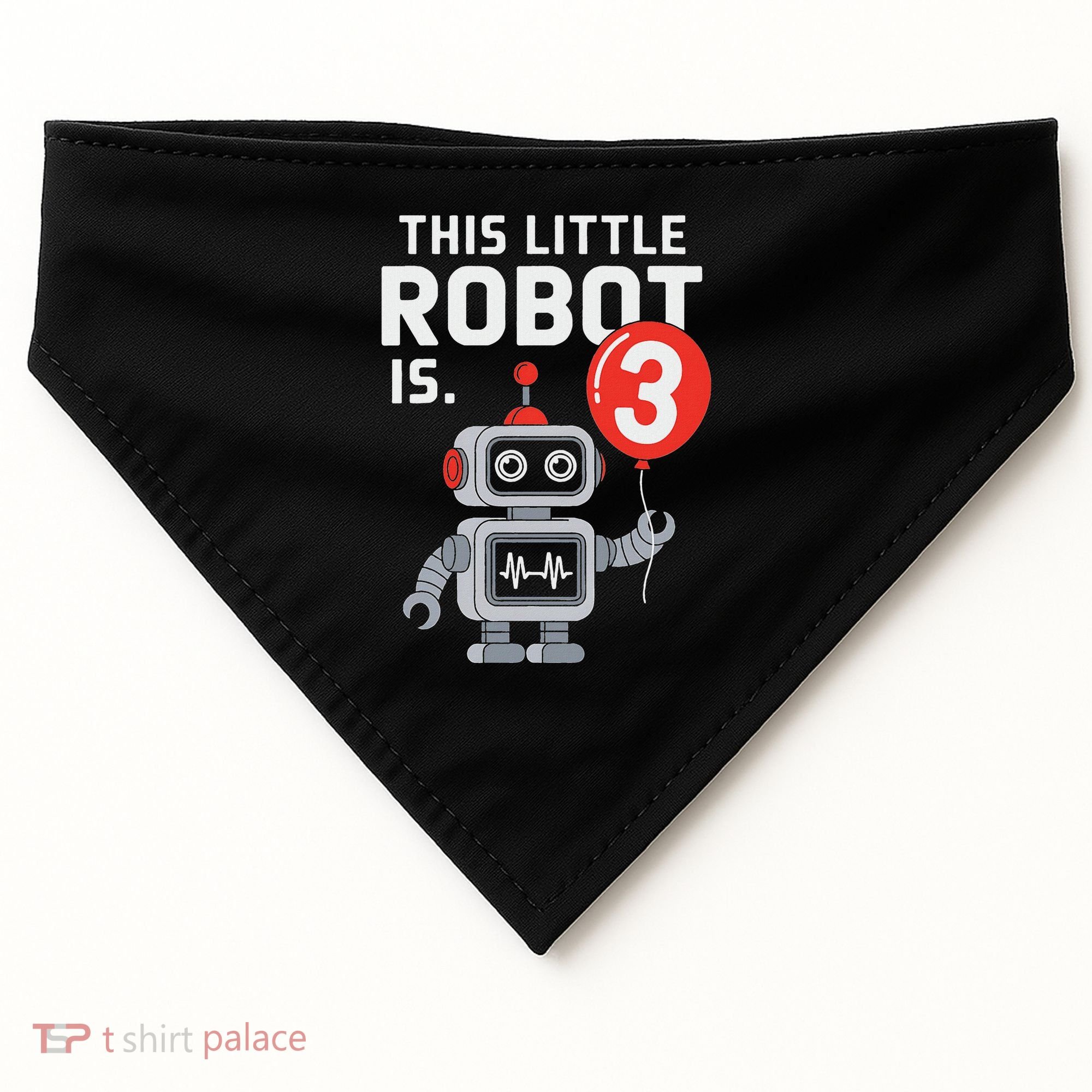 Robot 3rd Birthday Party Supplies Decorations Girl Three USA-Made Doggie Bandana